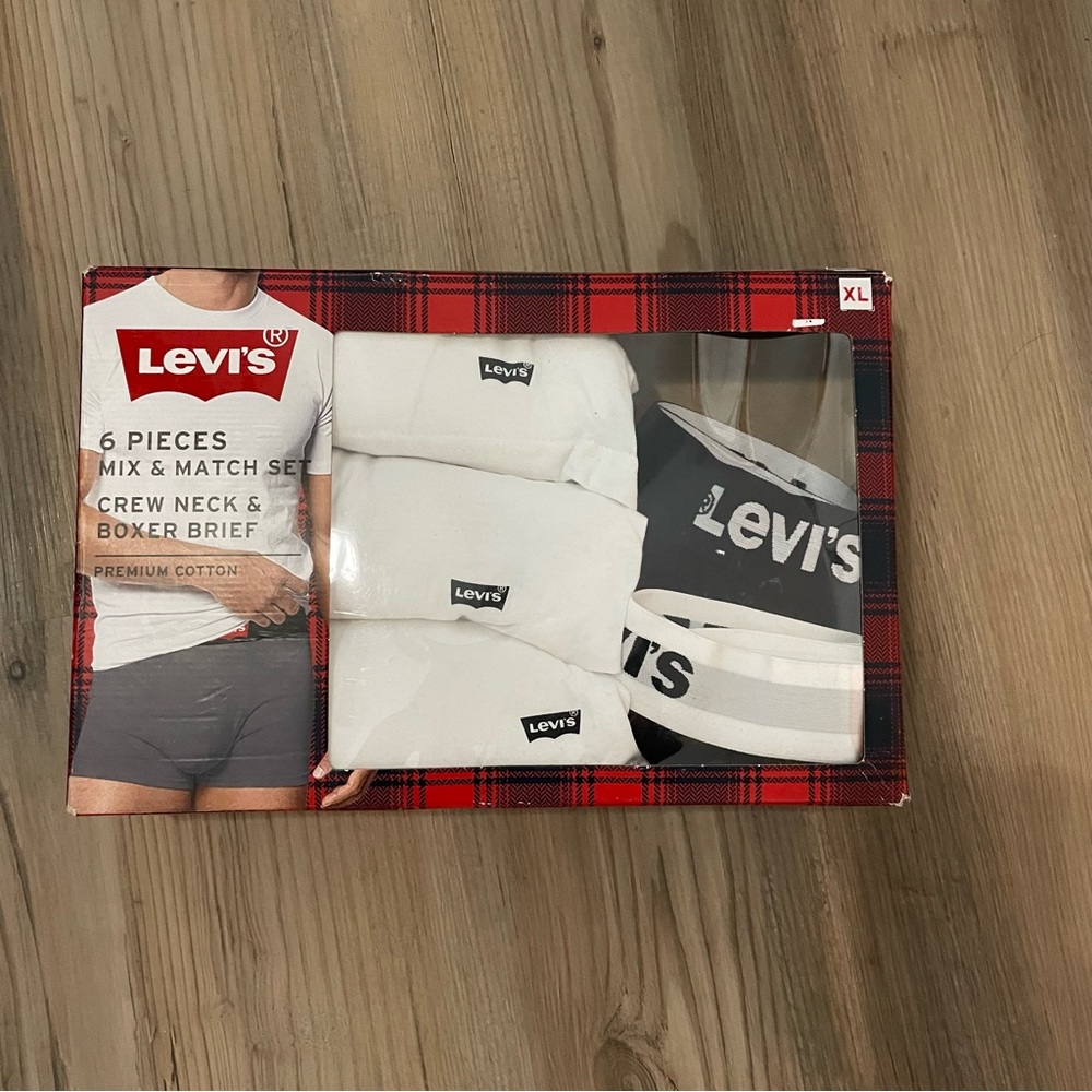 5 Pack Levi's Undershirt + Boxer Brief Set Size XL NEW